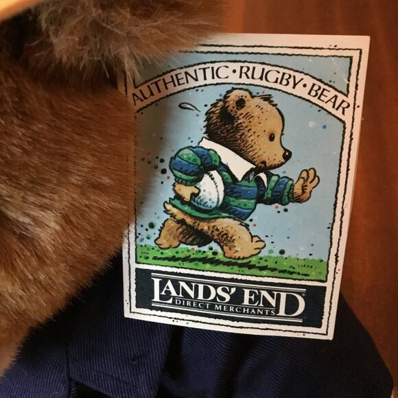 Vintage Gund Lands' End Teddy Big Daddy Authentic Rugby Bear 1992 With Tags MB - Picture 5 of 8